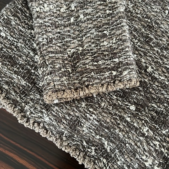 MaxMara Knitted Boucle Gray And Brown Zip Jacket Mock Neck Women’s Size Large - Picture 5 of 5